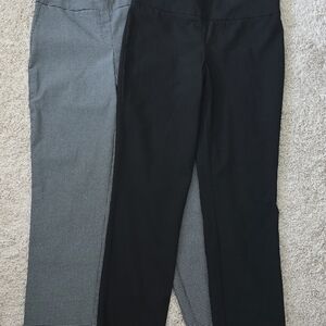 Hilary Radley Black and Gray Straight Leg Pants